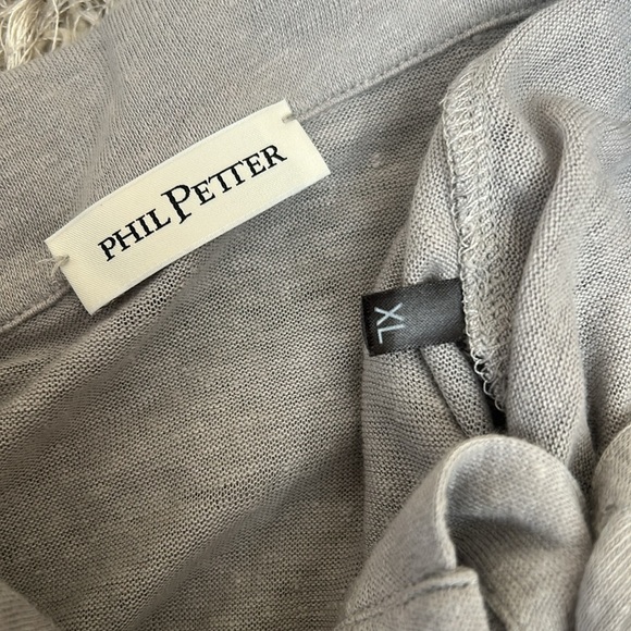 Phil Petter Short Sleeve Fine Linen Jersey Polo Shirt in Gray size XL - Picture 7 of 9